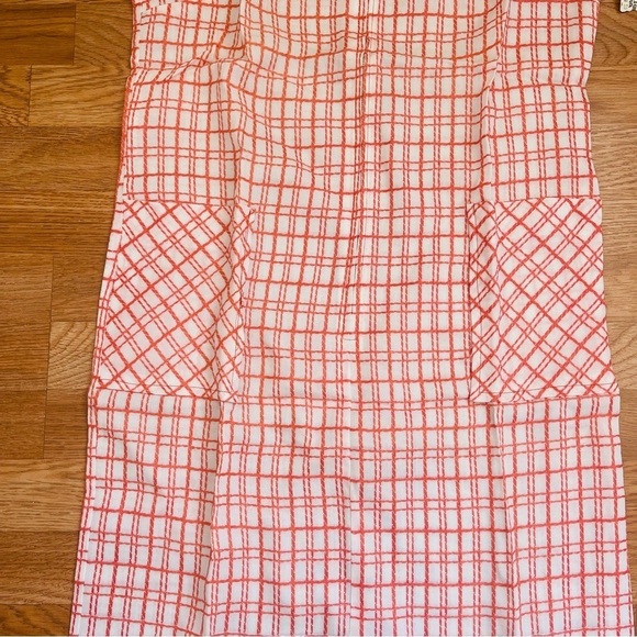VINTAGE 60s 70s Deadstock Checkered Coral MCM Retro House Coat Dress Women’s - Picture 4 of 5